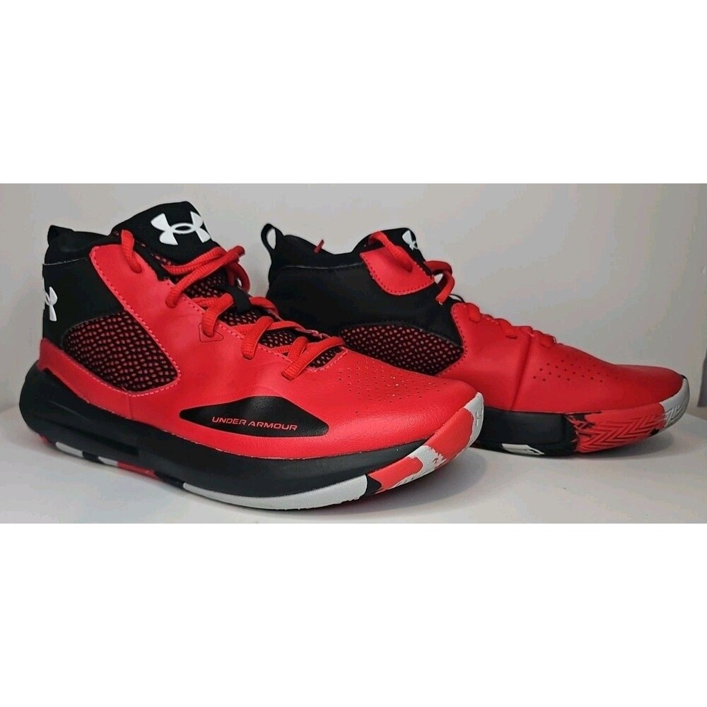 Under Armour Boys Lockdown 5 3023533-601 Red Basketball Shoes Sneakers Size 7Y